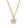 Collier pendentif  fleur de prunier plaqué or 18 carats