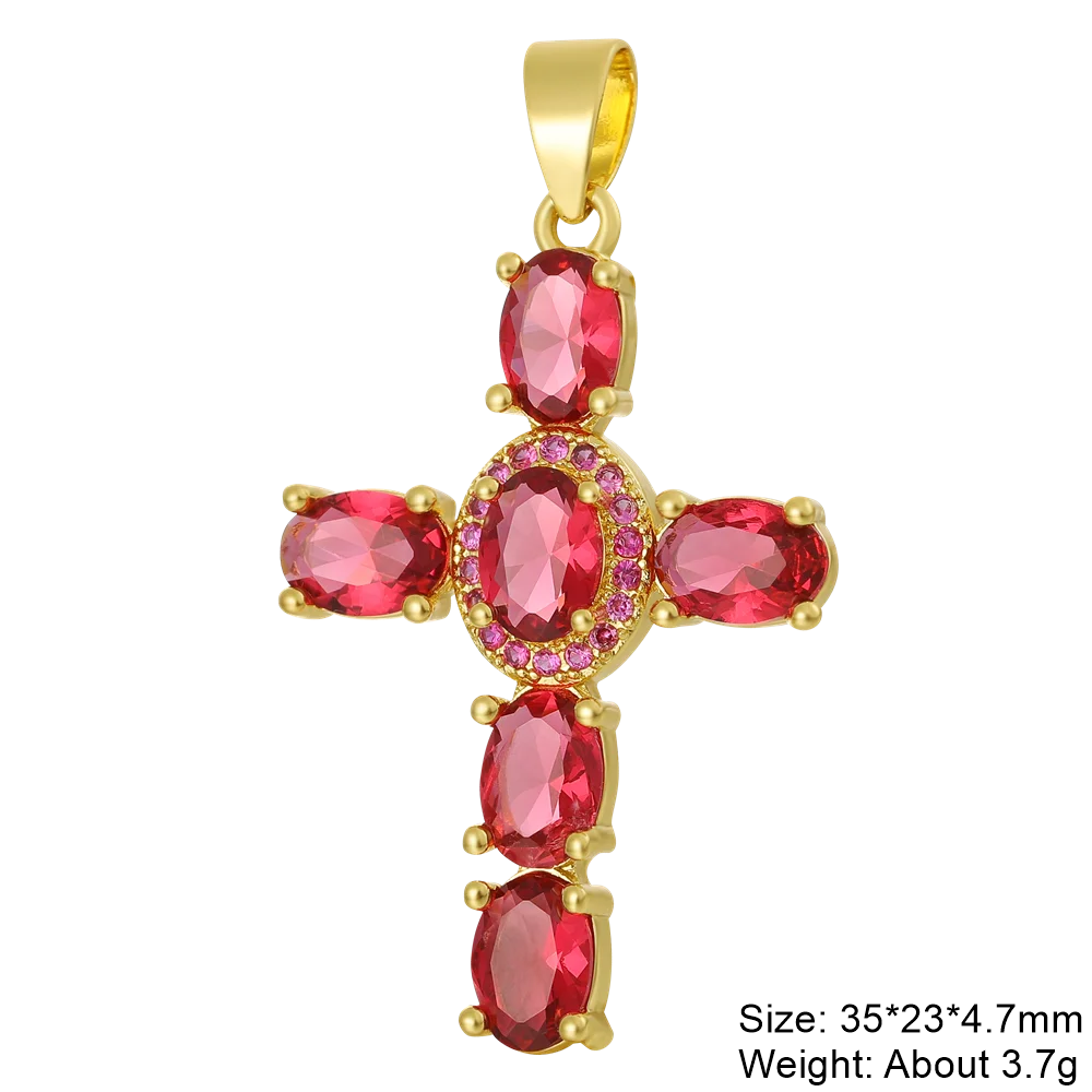 Pendentif croix en plaqué or 18K