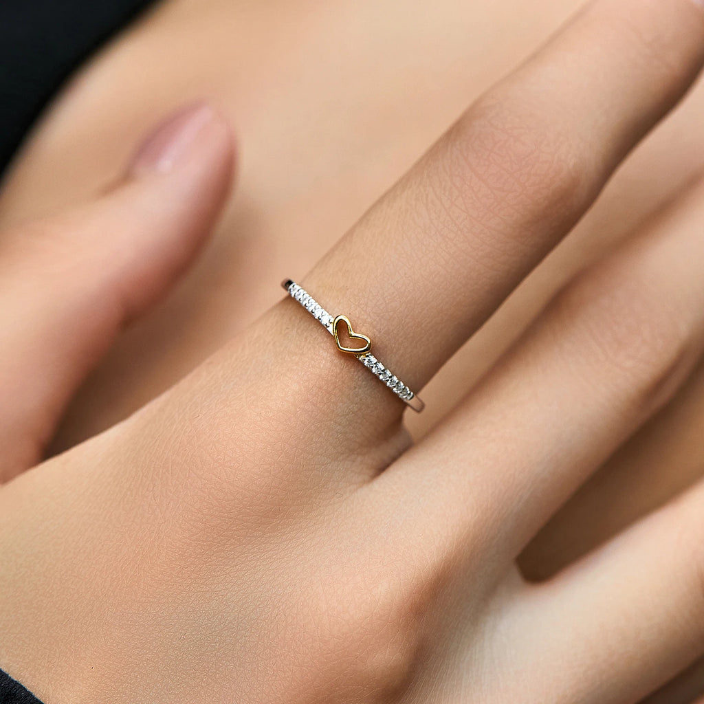 Bague  cœur romantique en argent Sterling 925