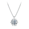Collier bourgeon de fleur moissanite 0,5 carat pendentif en argent sterling 925 avec chaîne à maillons