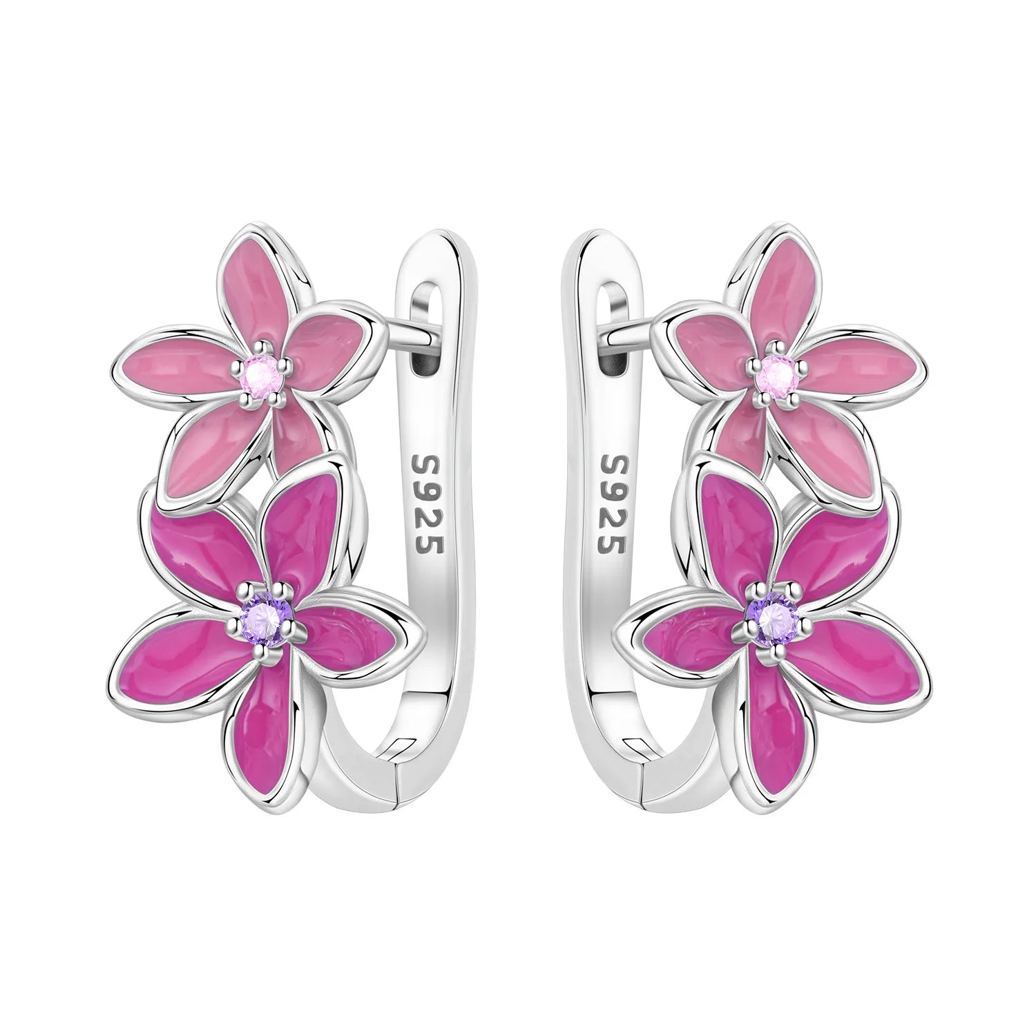 Boucles d'oreilles en argent sterling 925  minimaliste avec zircon bleu