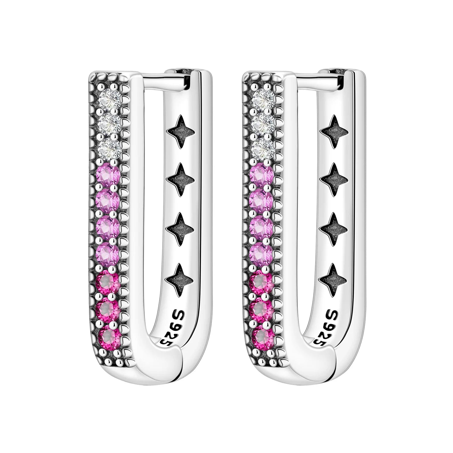 Boucles d'oreilles en argent sterling 925  minimaliste avec zircon bleu