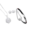 Collier, boucles d'oreilles et bracelet en argent sterling 925