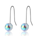 Boucles d'oreilles en argent sterling 925 avec cristaux ronds