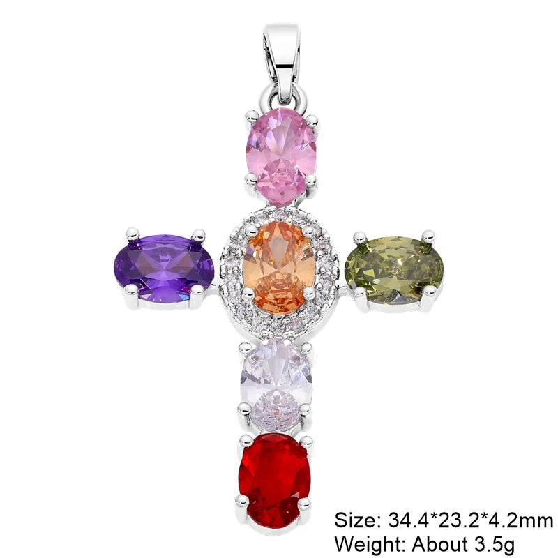 Pendentif croix en plaqué or 18K