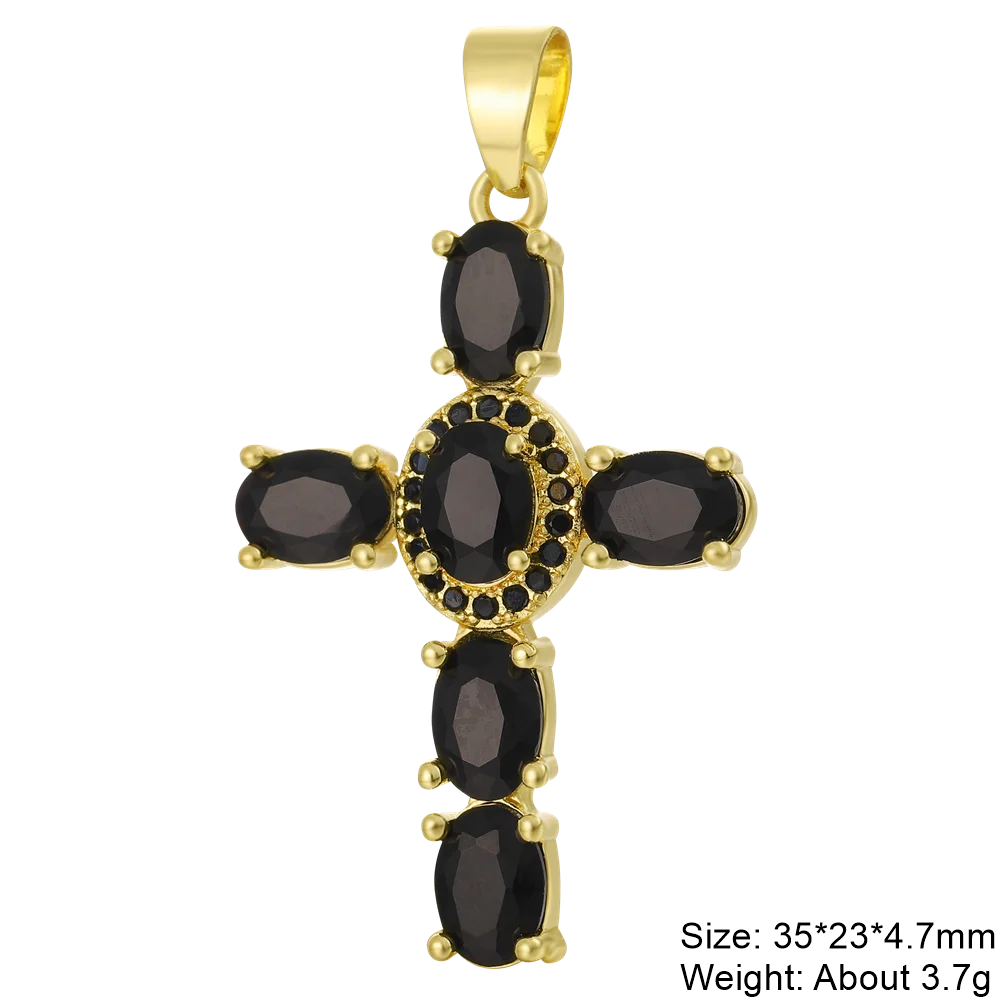 Pendentif croix en plaqué or 18K