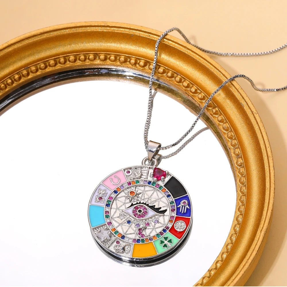 Pendentifs main de Fatima et Charms en coquillage d'opale plaqués or 18K