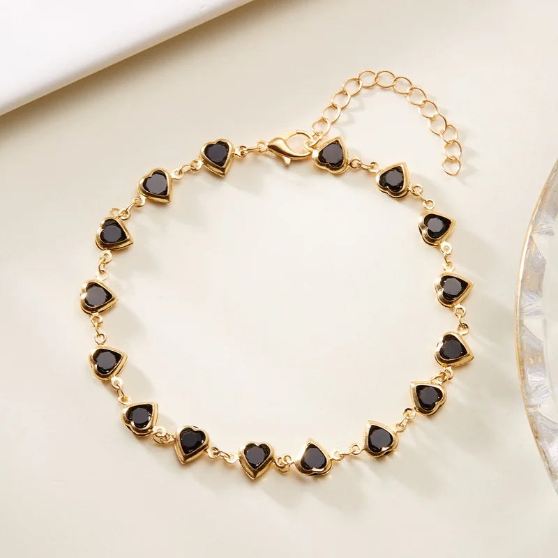 Bracelet ensemble pendentif cerise rouge, bracelet de cheville, collier