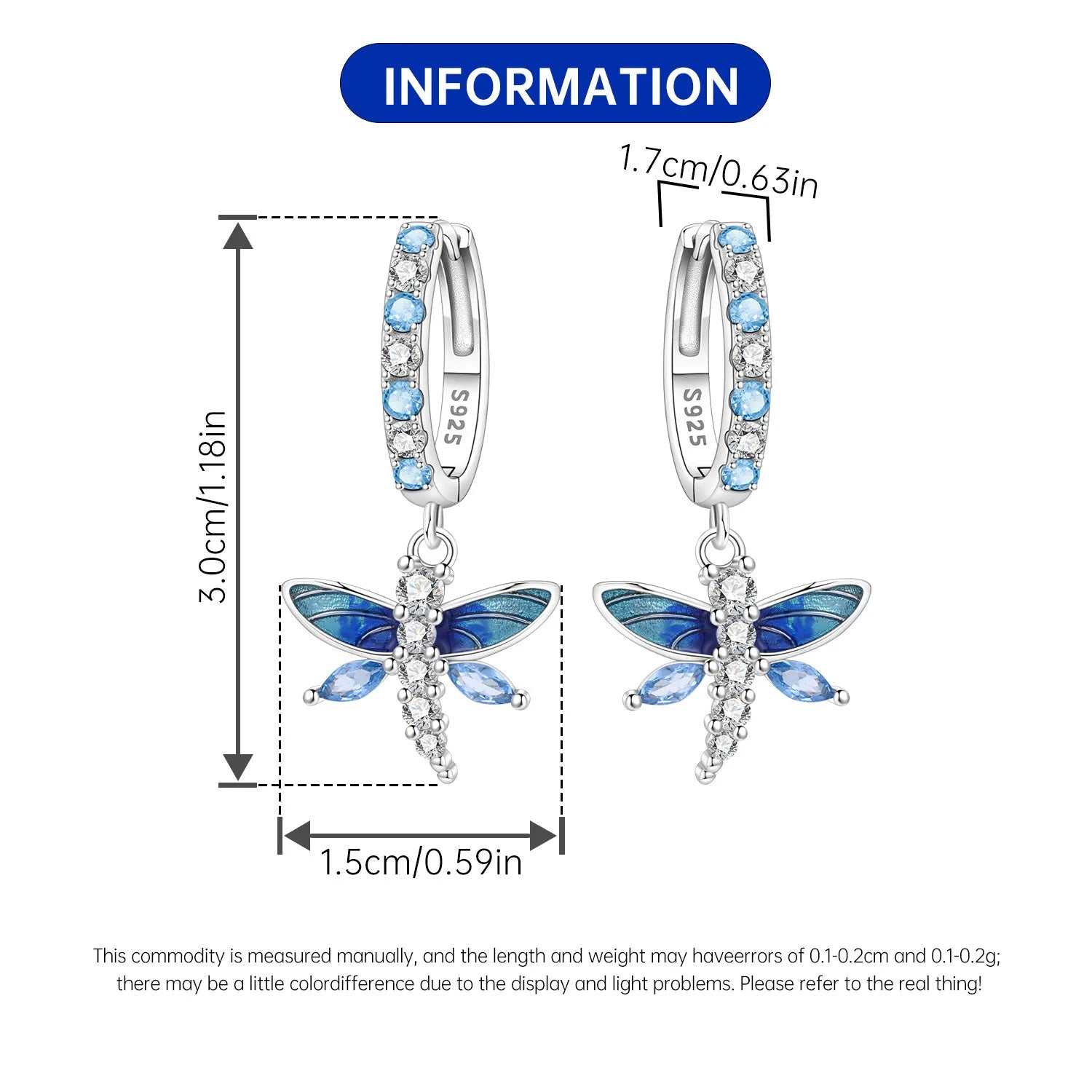 Boucles d'oreilles pendantes oiseaux bleu violet en argent sterling 925