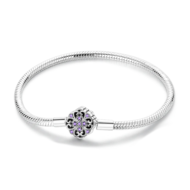 Bracelets en argent sterling 925 en forme de cœur doré scintillant