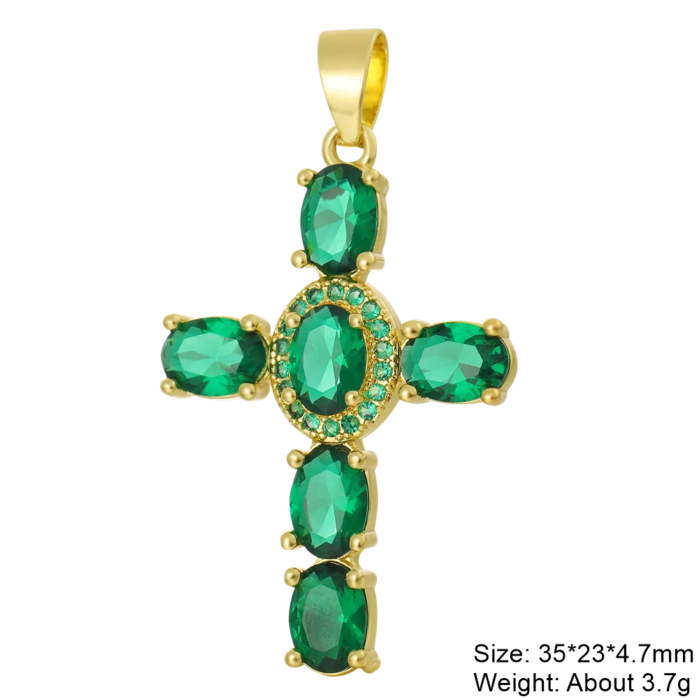 Pendentif croix en plaqué or 18K