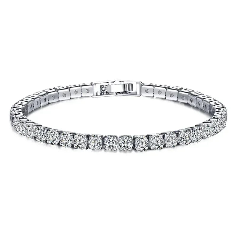 Bracelet de luxe en argent sterling 925 classique avec zircon scintillant