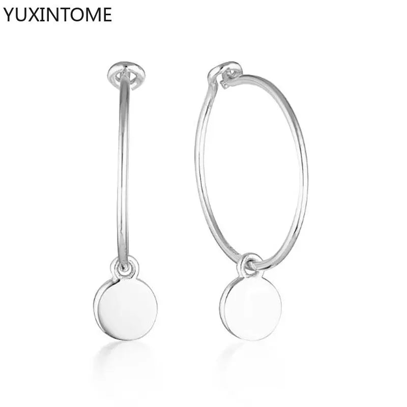 Boucles d'oreilles créoles de luxe en argent sterling 925  grandes boucles rondes