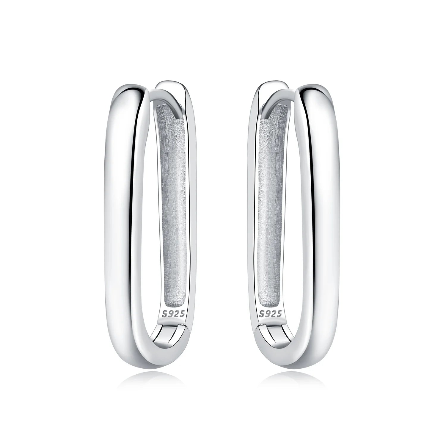 Boucles d'oreilles en argent sterling 925  minimaliste avec zircon bleu