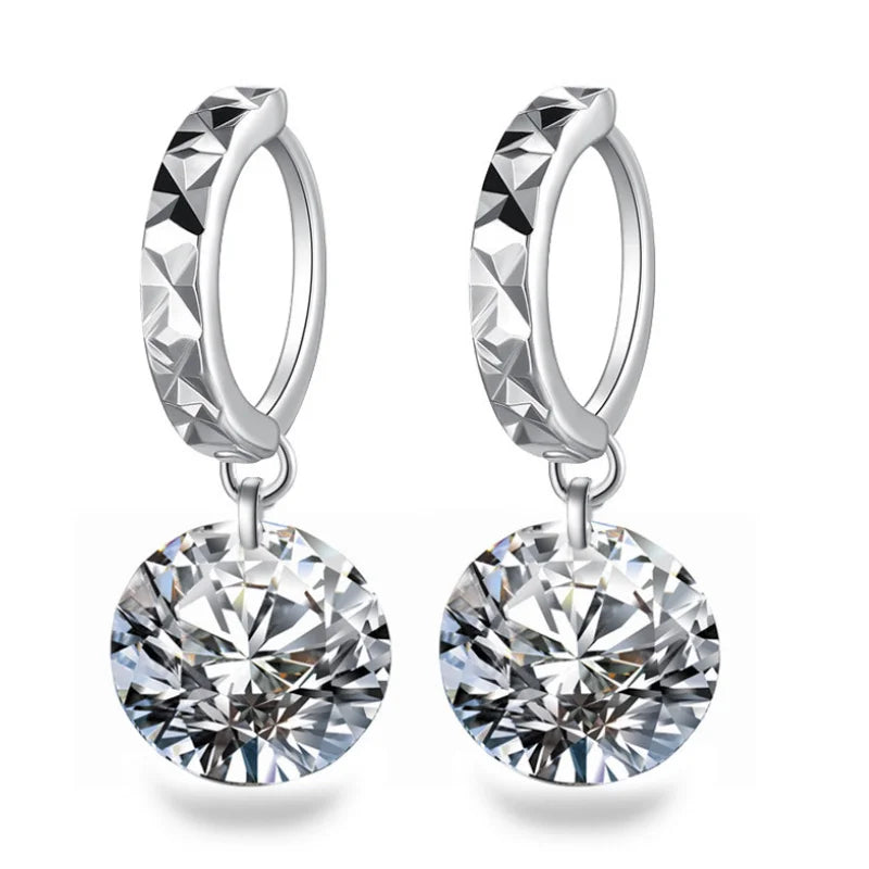 Boucles d'oreilles en moissanite certifiée de haute qualité en argent pur sterling 925, total 4 ct
