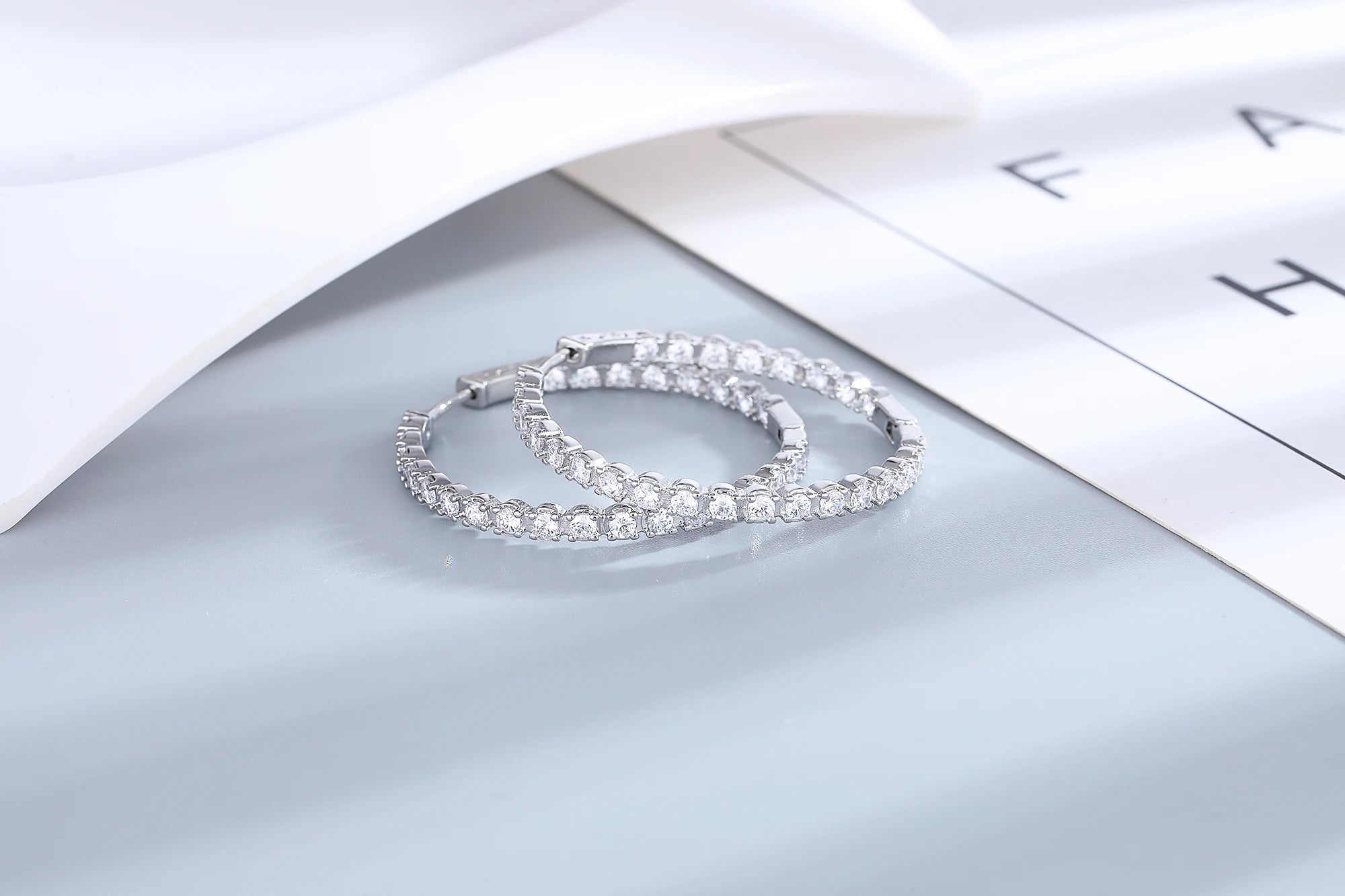 Boucles d'oreilles créoles grandes rondes 39 mm en argent Sterling 925