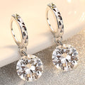 Boucles d'oreilles en moissanite certifiée de haute qualité en argent pur sterling 925, total 4 ct
