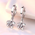 Boucles d'oreilles en argent sterling 925 avec fleur