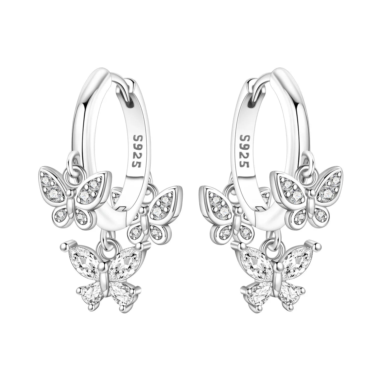 Boucles d'oreilles pendantes oiseaux bleu violet en argent sterling 925