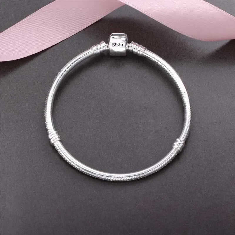 Bracelet en argent sterling 925, os de serpent doux