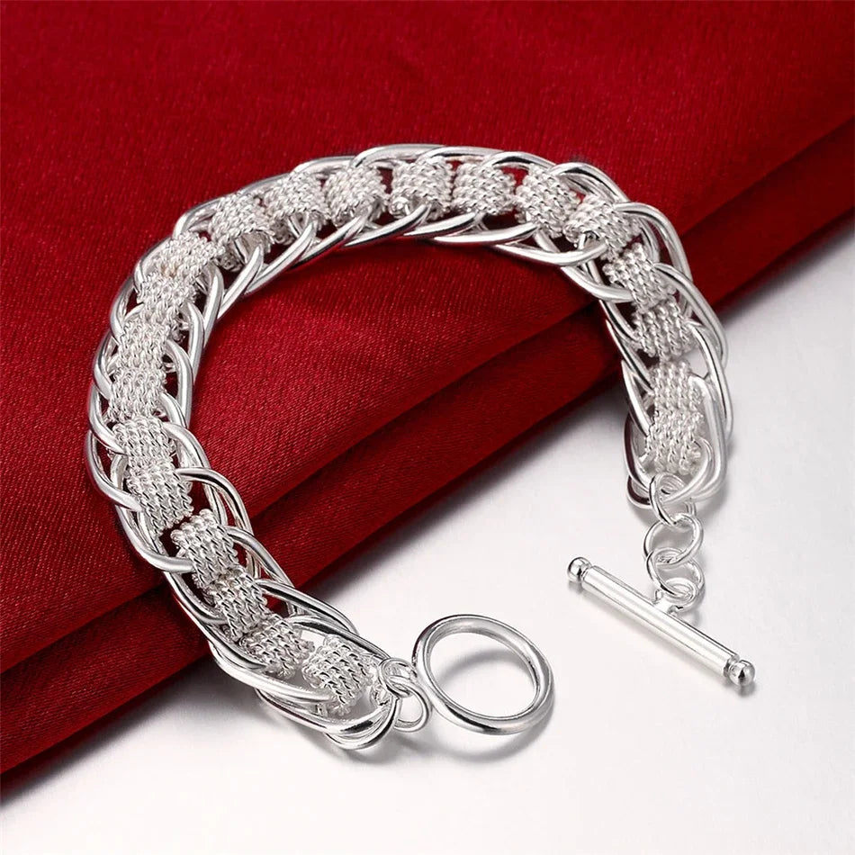 Bracelet solide en argent sterling 925, 20cm Alizero