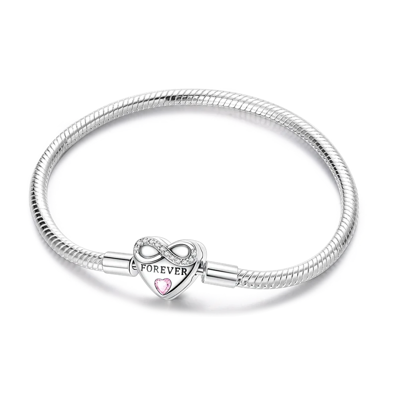 Bracelets en argent sterling 925 en forme de cœur doré scintillant