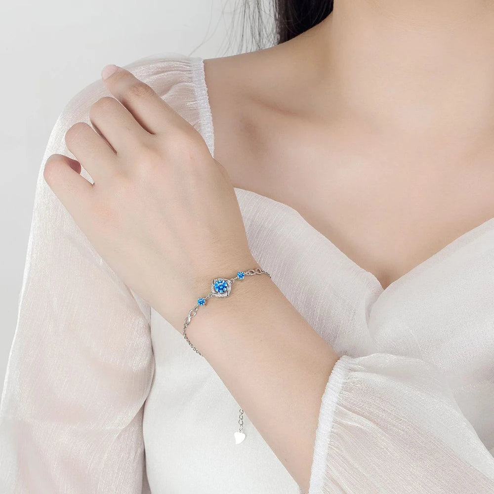 Boucles d'oreilles  en argent sterling 925, bracelets à maillons trèfle en cristal