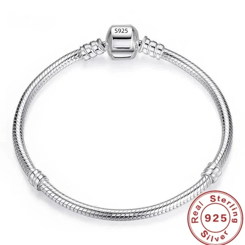 Bracelet en argent sterling 925, os de serpent doux