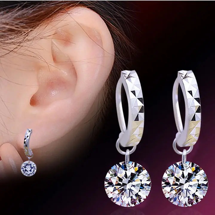 Boucles d'oreilles en moissanite certifiée de haute qualité en argent pur sterling 925, total 4 ct