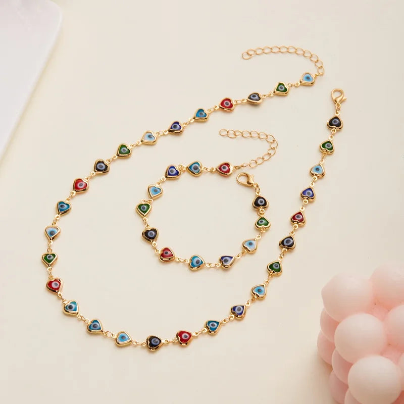 Bracelet ensemble pendentif cerise rouge, bracelet de cheville, collier