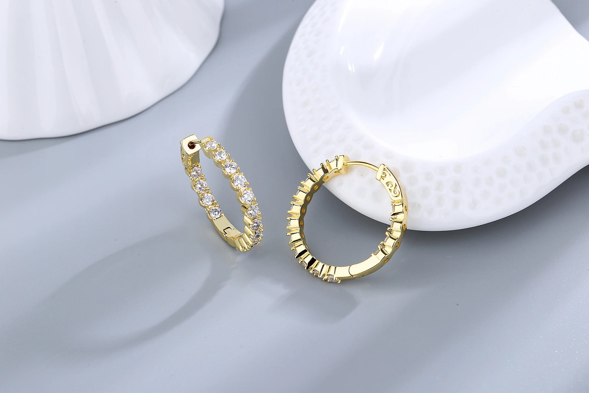 Boucles d'oreilles créoles grandes rondes 39 mm en argent Sterling 925