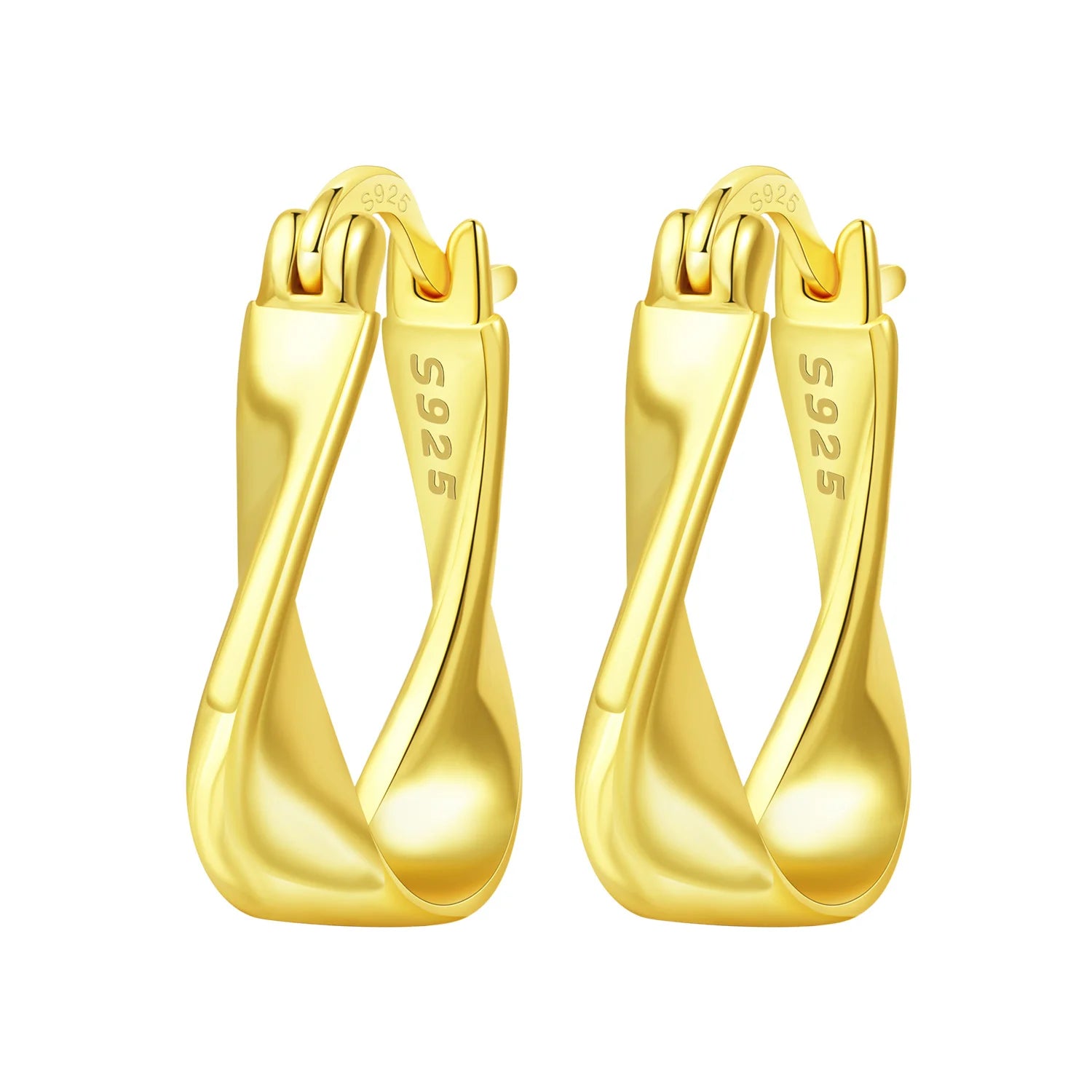 Boucles d'oreilles en argent sterling 925  minimaliste avec zircon bleu