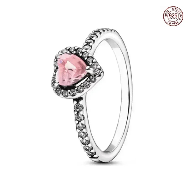 Bague plaqué or exquis en forme de cœur scintillante