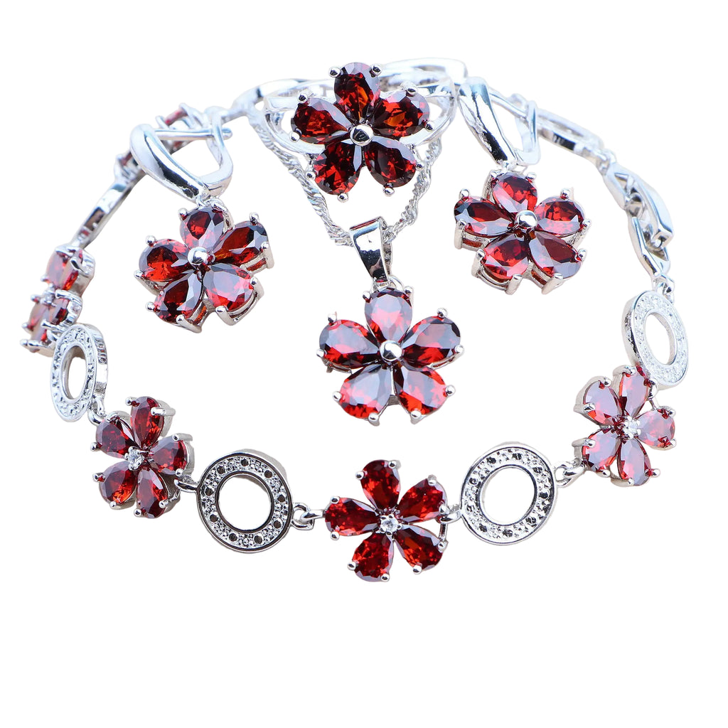 Ensembles de bijoux en argent sterling 925 Boucles d'oreilles colorées