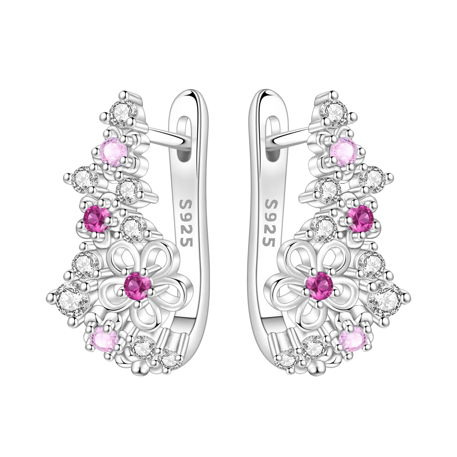 Boucles d'oreilles en argent sterling 925  minimaliste avec zircon bleu