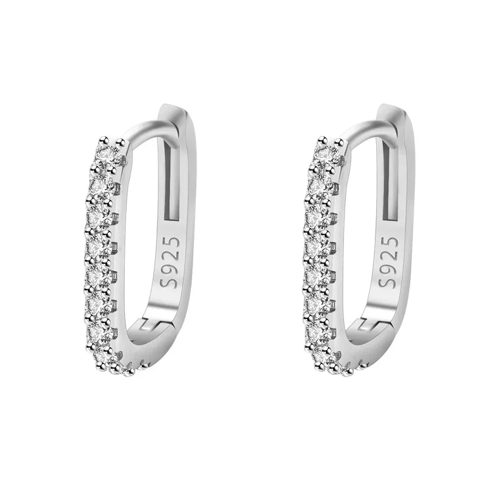 Boucles d'oreilles en argent sterling 925 classiques cristal