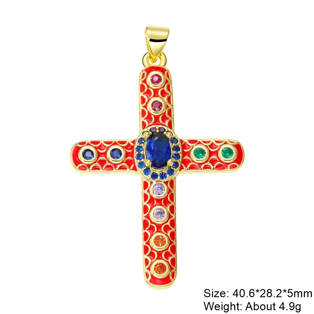 Pendentif croix en plaqué or 18K