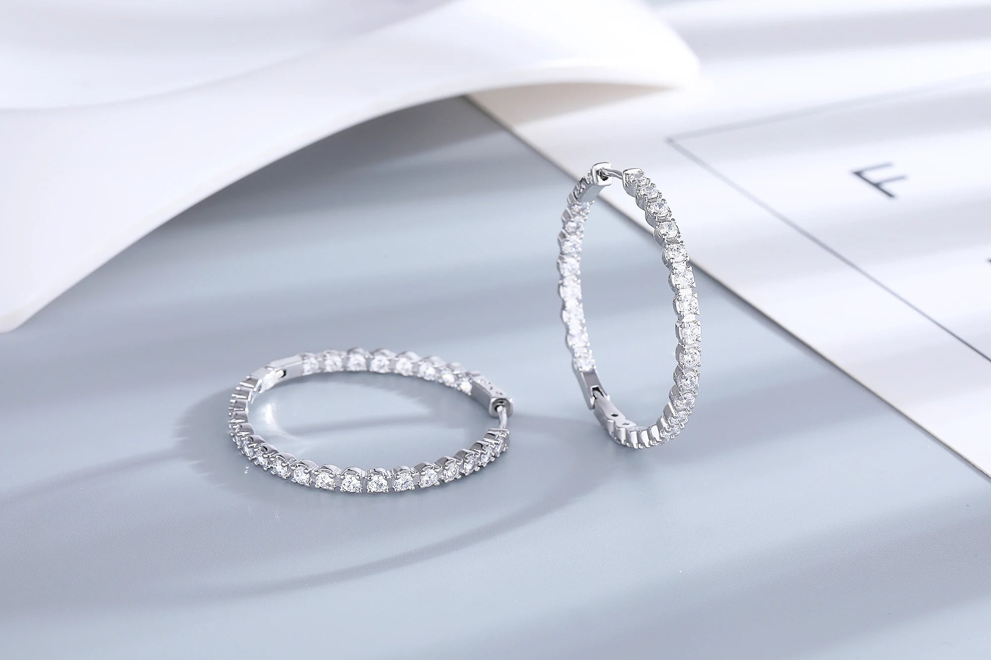 Boucles d'oreilles créoles grandes rondes 39 mm en argent Sterling 925