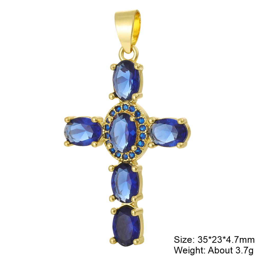 Pendentif croix en plaqué or 18K