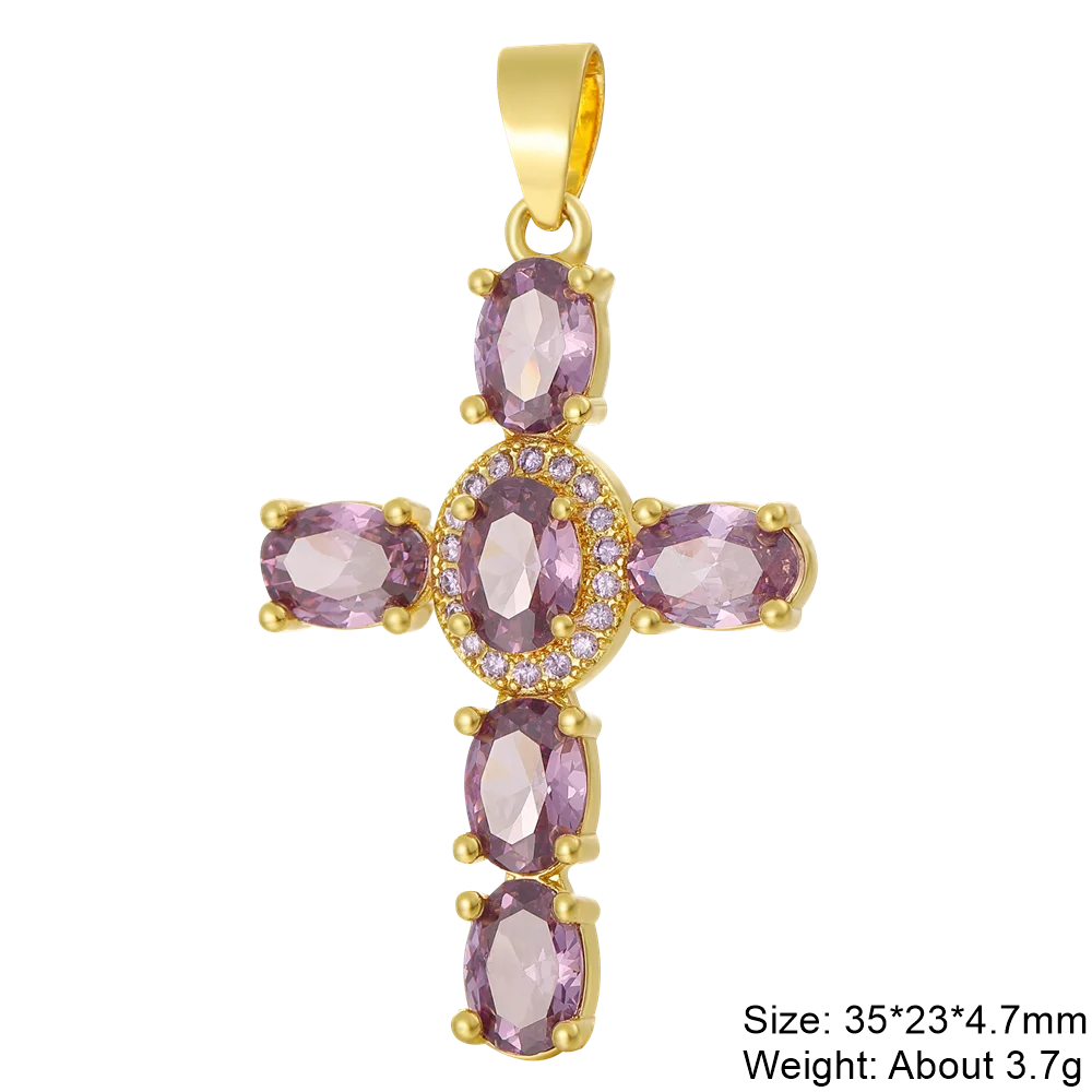 Pendentif croix en plaqué or 18K