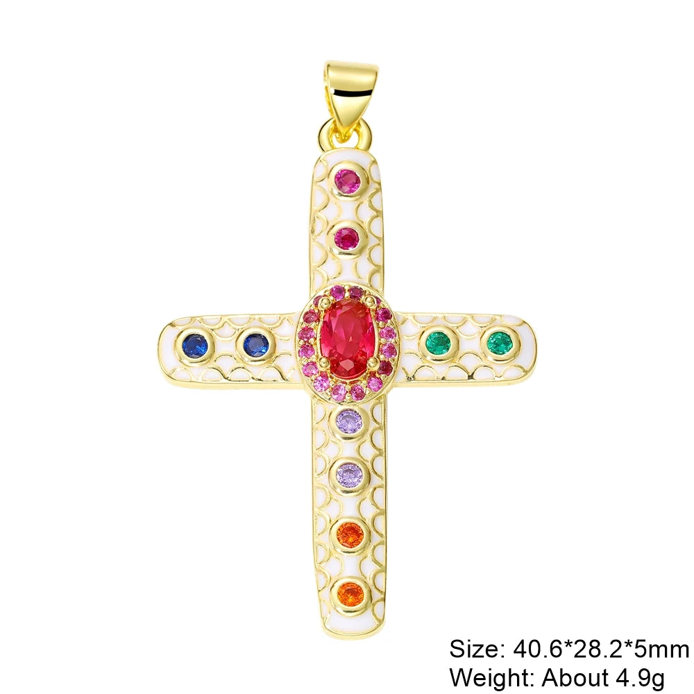 Pendentif croix en plaqué or 18K