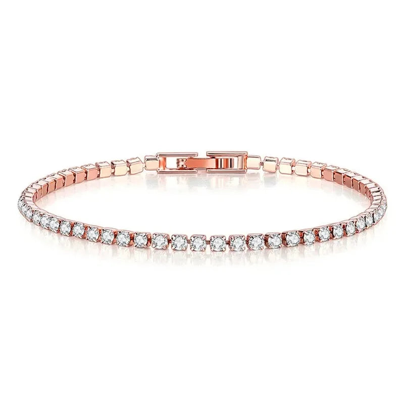 Bracelet tennis en argent sterling 925, charme luxueux
