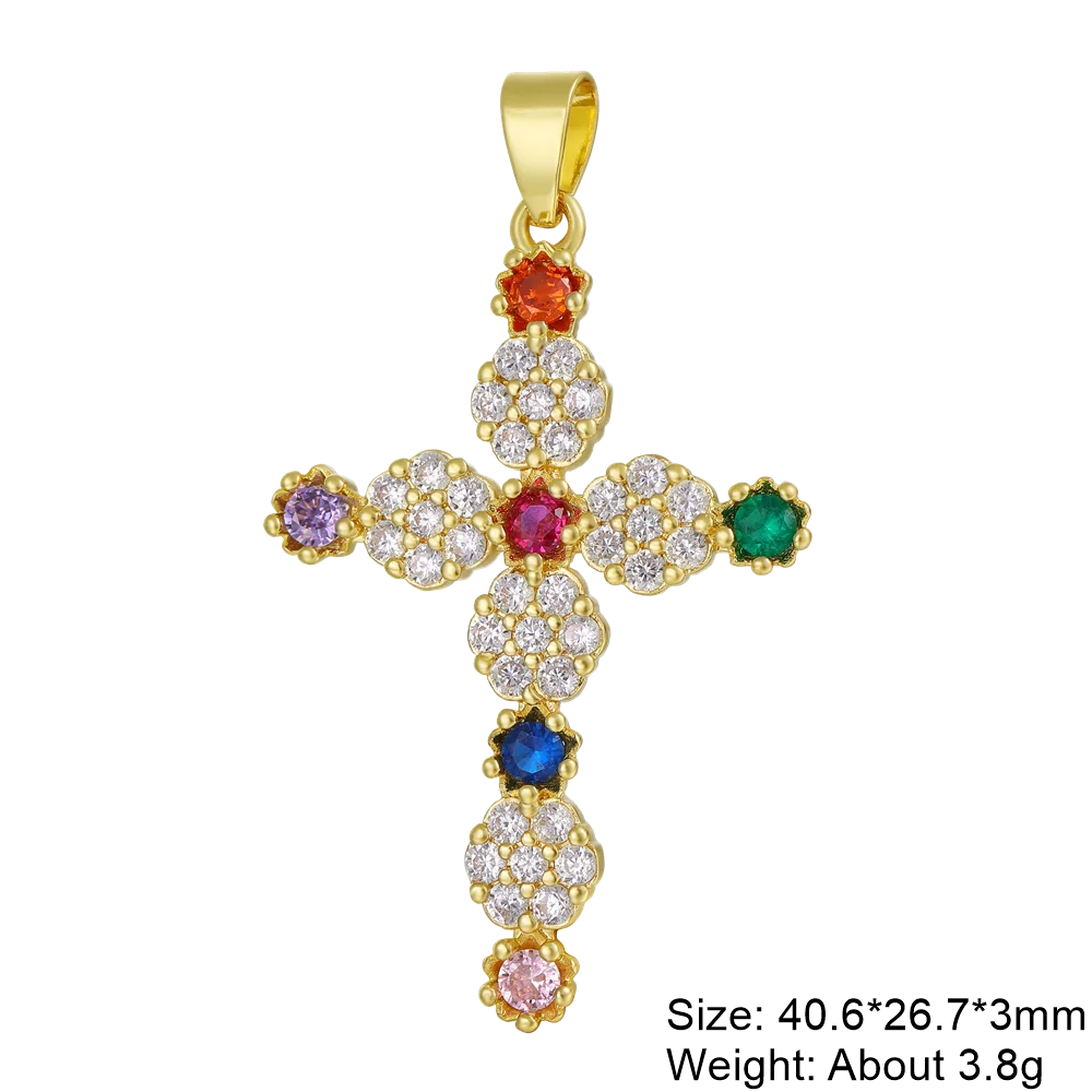 Pendentif croix en plaqué or 18K