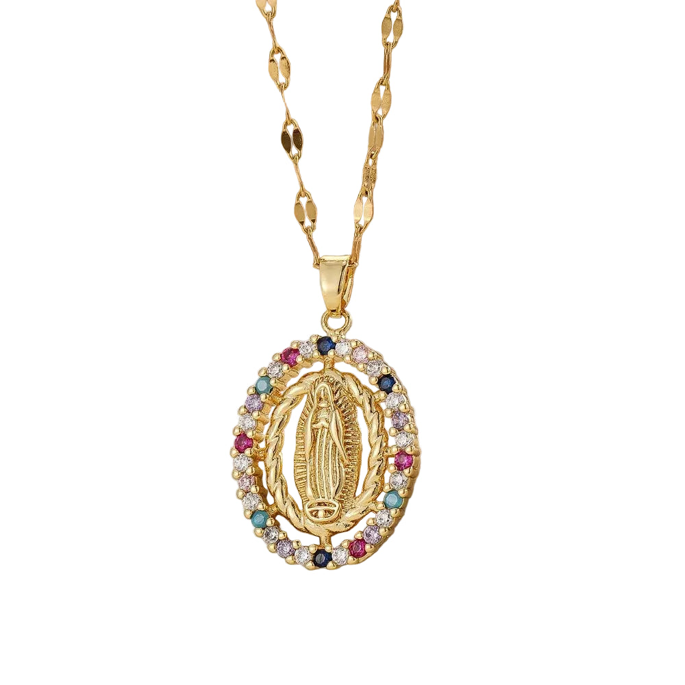 Collier pendentif populaire Madonna coloré