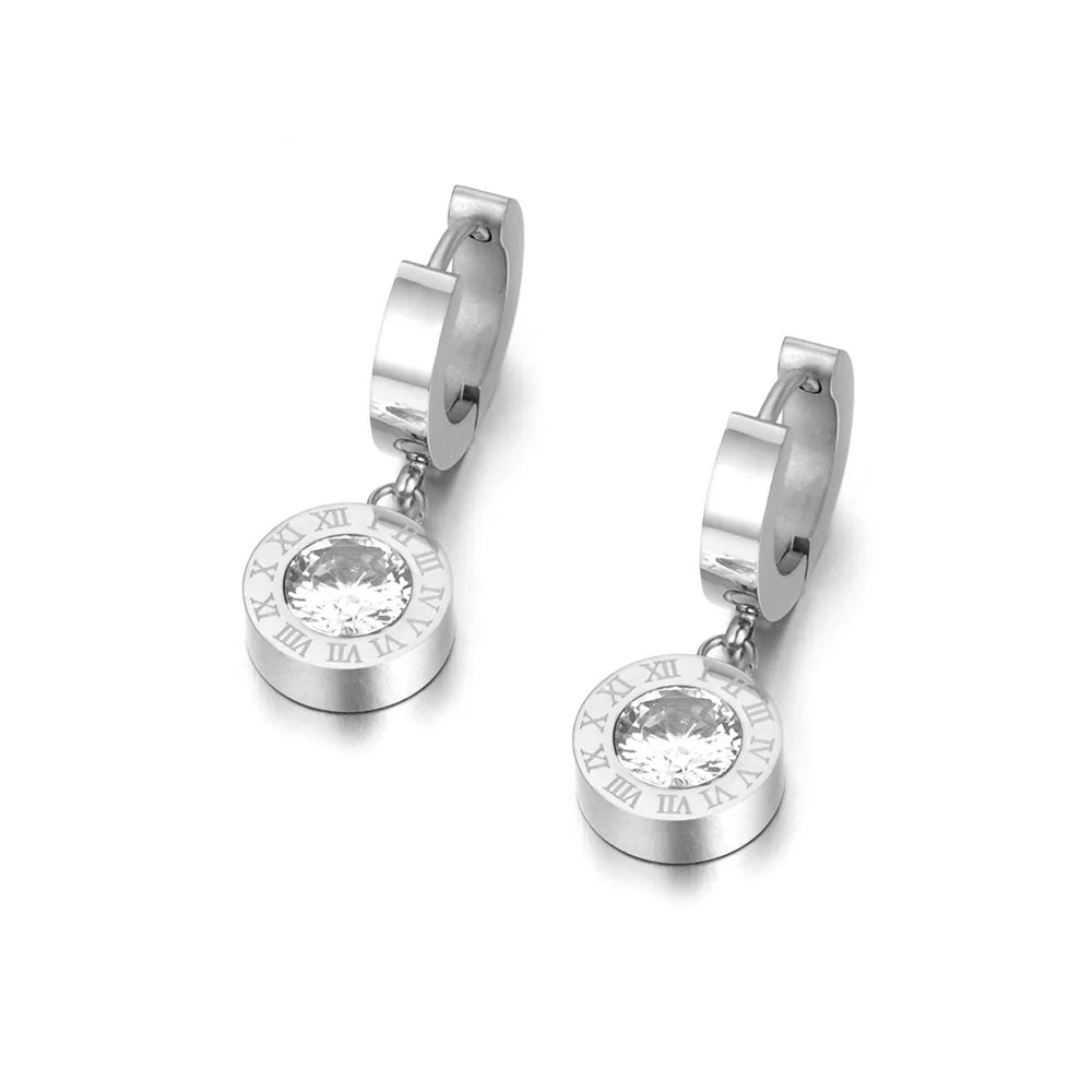 Ensemble de bijoux zircone cubique avec pendentif, boucles d'oreilles, bague