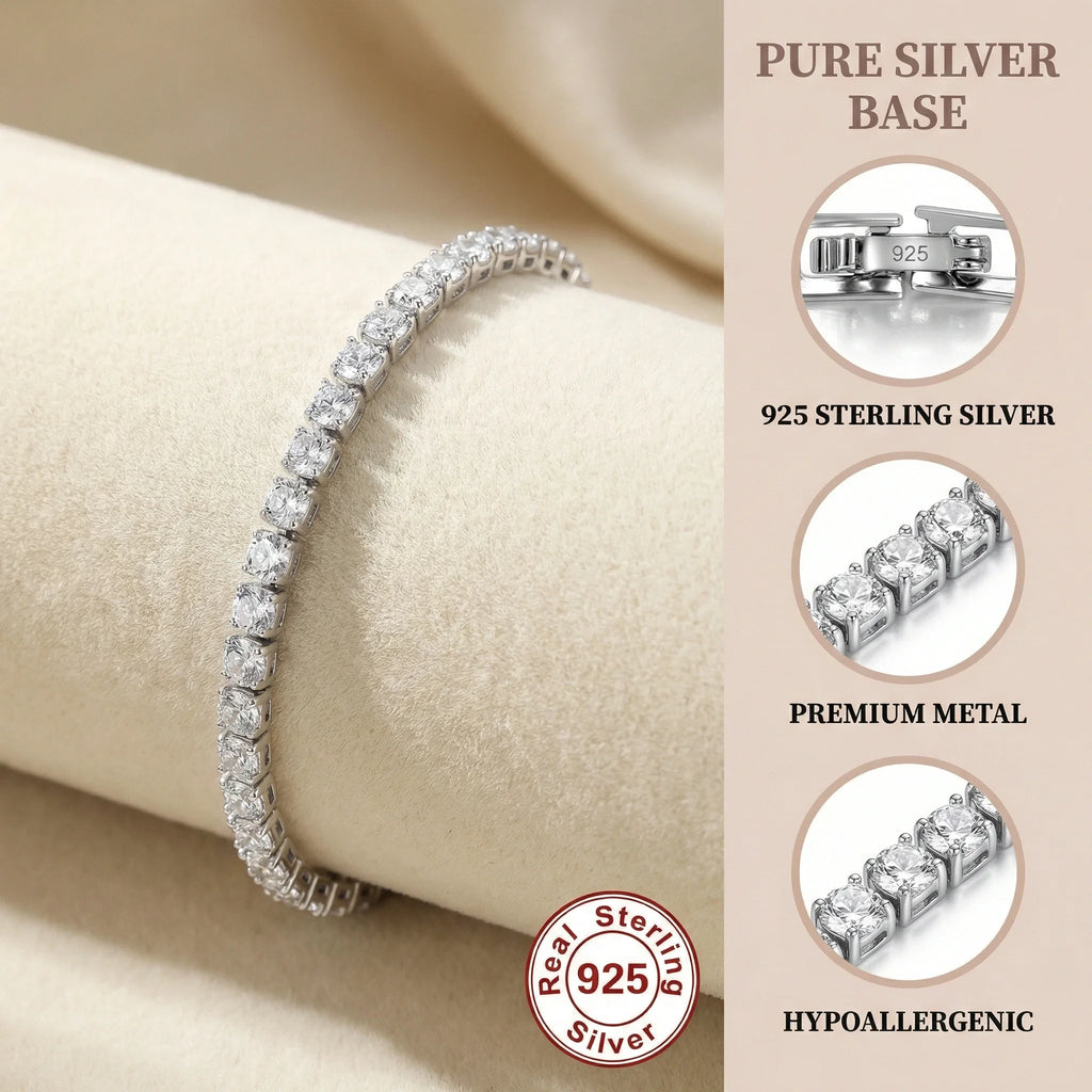 Bracelet en argent sterling 925, bijou charmant, 4 mm, 16-20 cm