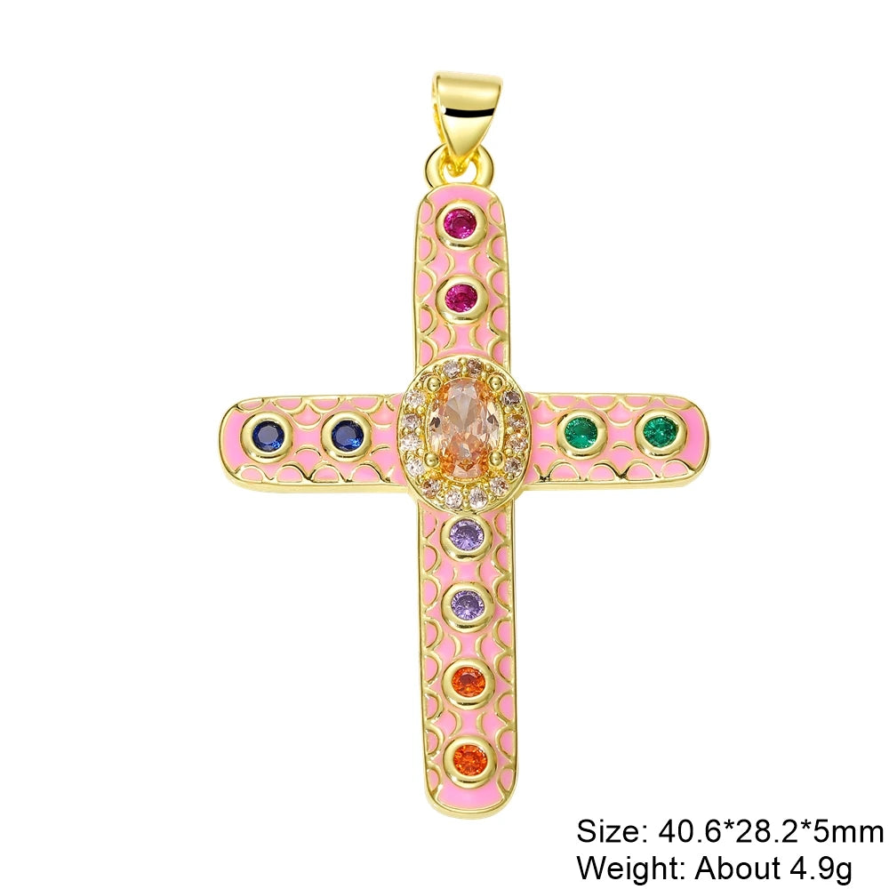 Pendentif croix en plaqué or 18K