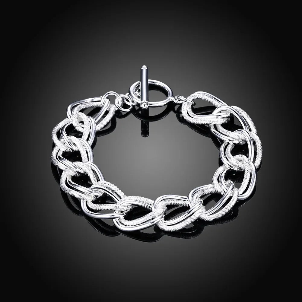 Bracelet solide en argent sterling 925, 20cm Alizero