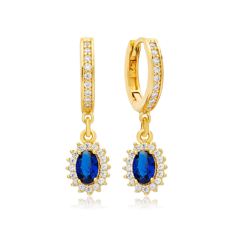 Boucles d'oreilles argent sterling 925, exquisées plaqué or 24 carats