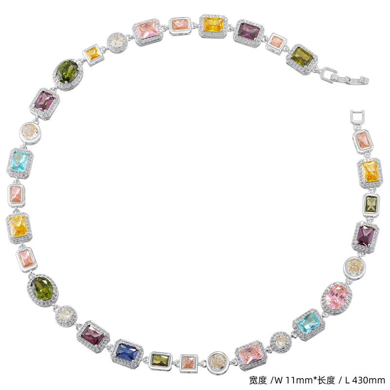 Bracelet en Pierre Semi-Précieuse Mosaïque Plaqué Or 18K